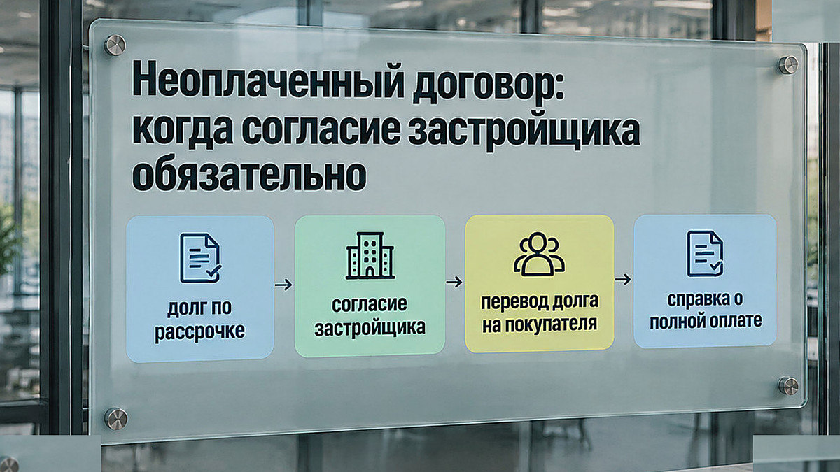 Схема обязательного согласия застройщика при неоплаченном ДДУ