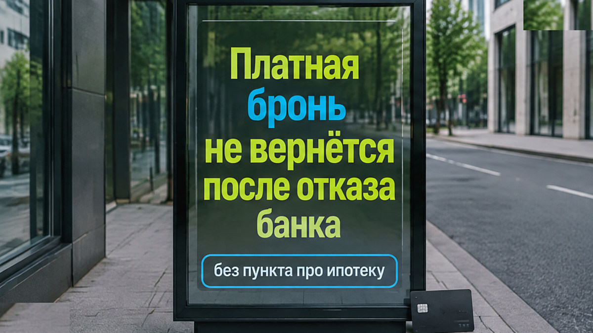 Застройщик не возвращает плату за бронь после отказа банка в кредите