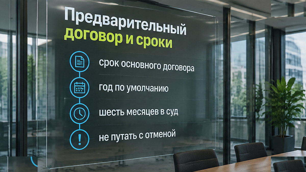Инфографика: сроки предварительного договора и судебные ориентиры