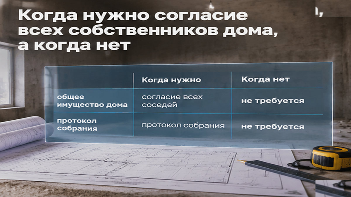 Таблица: когда нужно согласие всех собственников дома