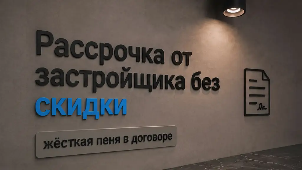Договор рассрочки от застройщика прячет цену без скидки и жёсткую пеню