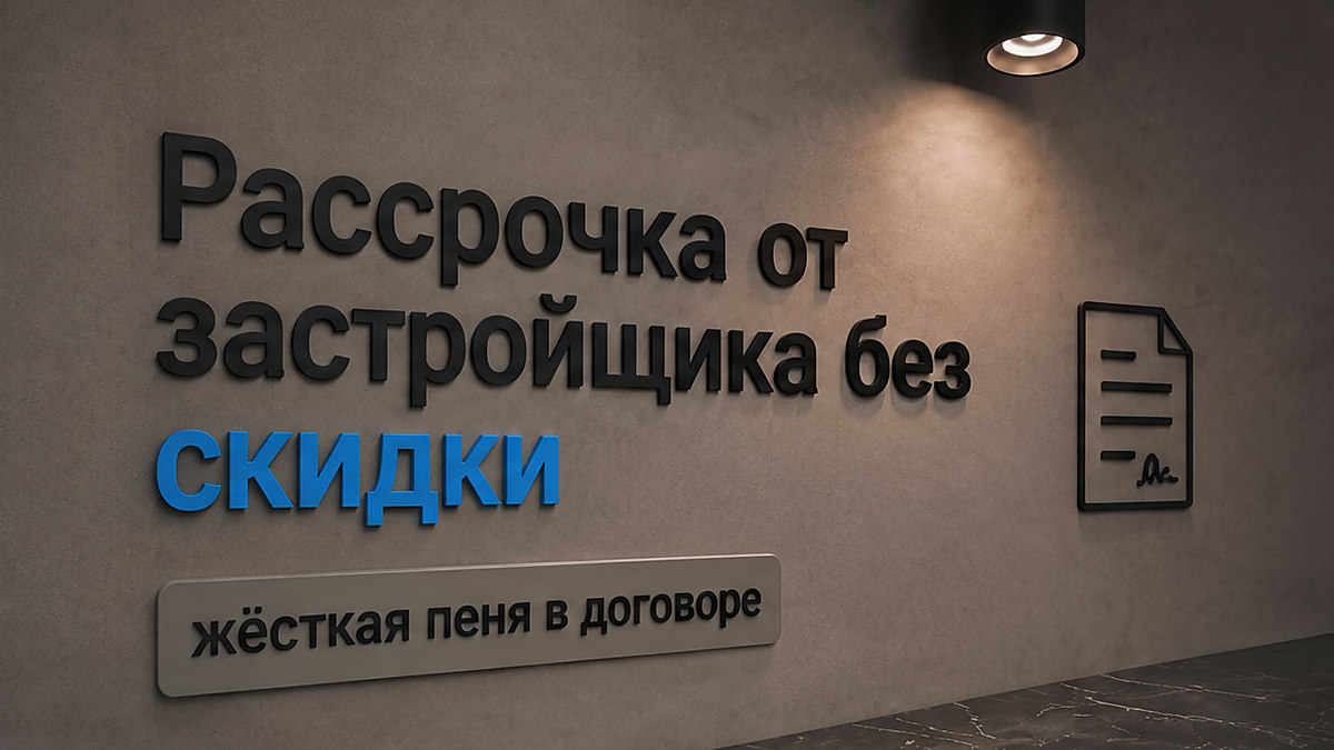 Договор рассрочки от застройщика прячет цену без скидки и жёсткую пеню