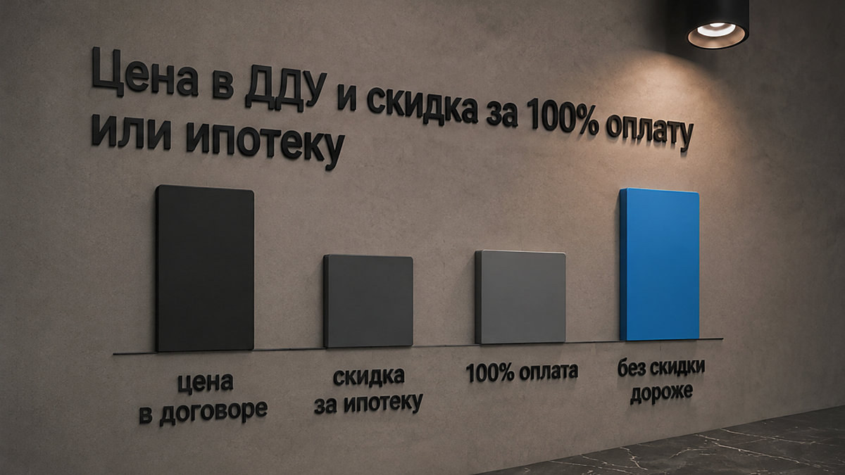 Сравнение цены в ДДУ: скидка за ипотеку и оплату без рассрочки