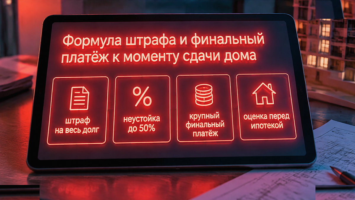 Таблица: штрафы, неустойка и финальный платёж по рассрочке