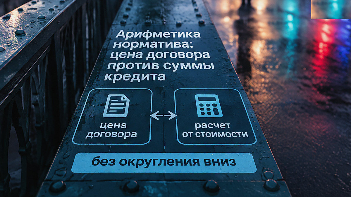 Арифметика норматива: цена договора и сумма кредита без округления вниз