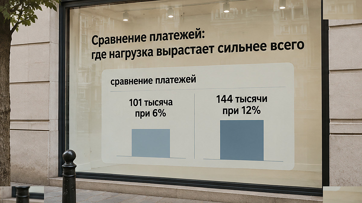 Сравнение платежей при ставках 6% и 12% по семейной ипотеке