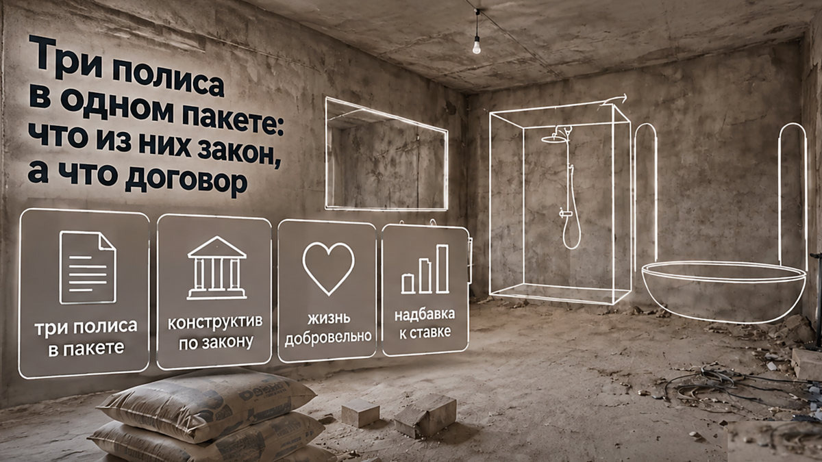 Схема: три полиса в пакете — что обязательно по закону, что по договору